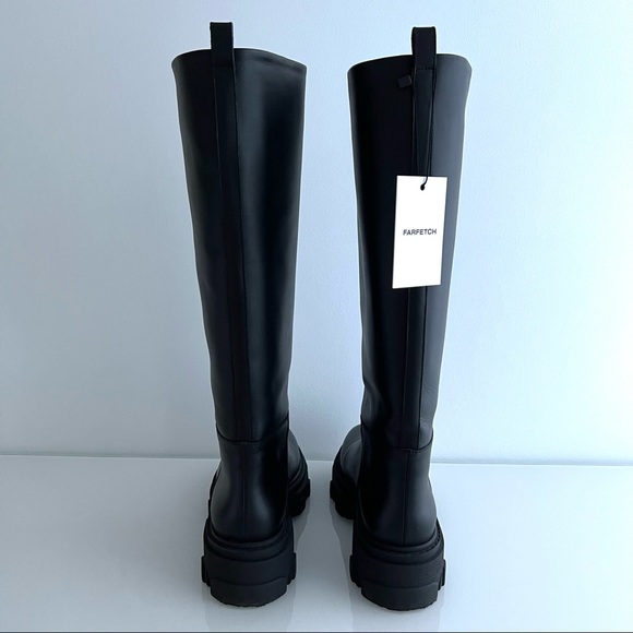 Gia Borghini X Pernille Teisbaek black leather knee-high boots - Picture 3 of 14
